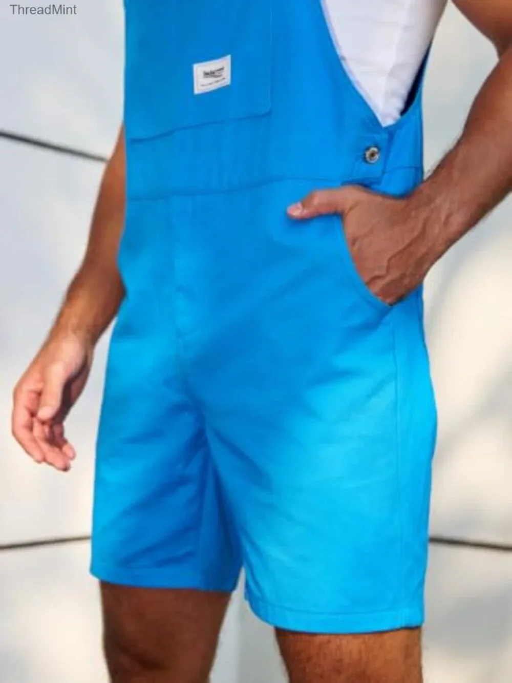 Men's Y2K Bib Overall Shortalls Cotton Relaxed Fit Cargo Pockets